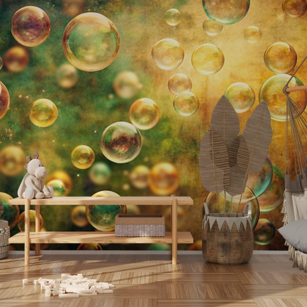 Fotobehang Gouden bubbels