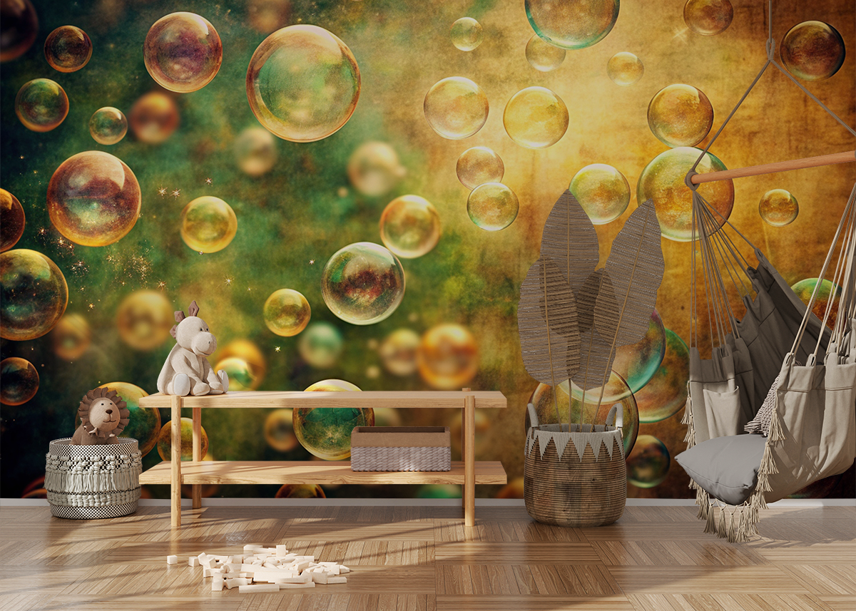 Fotobehang Gouden bubbels