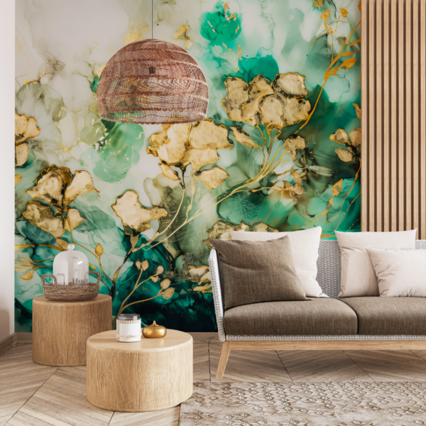 Fotobehang Gouden Botanica