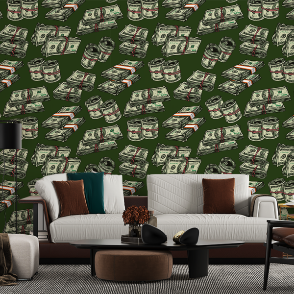 Fotobehang Dollars in bestanden
