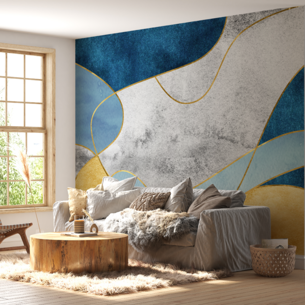 Fotobehang Abstracte blauwe glamour