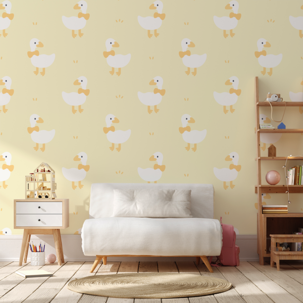 Fotobehang Cartoonganzen met vlinderdasjes