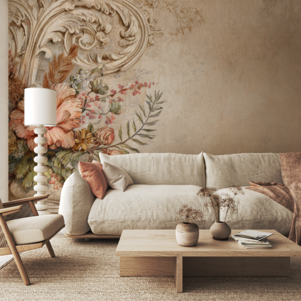 Fotobehang Barokbloemen
