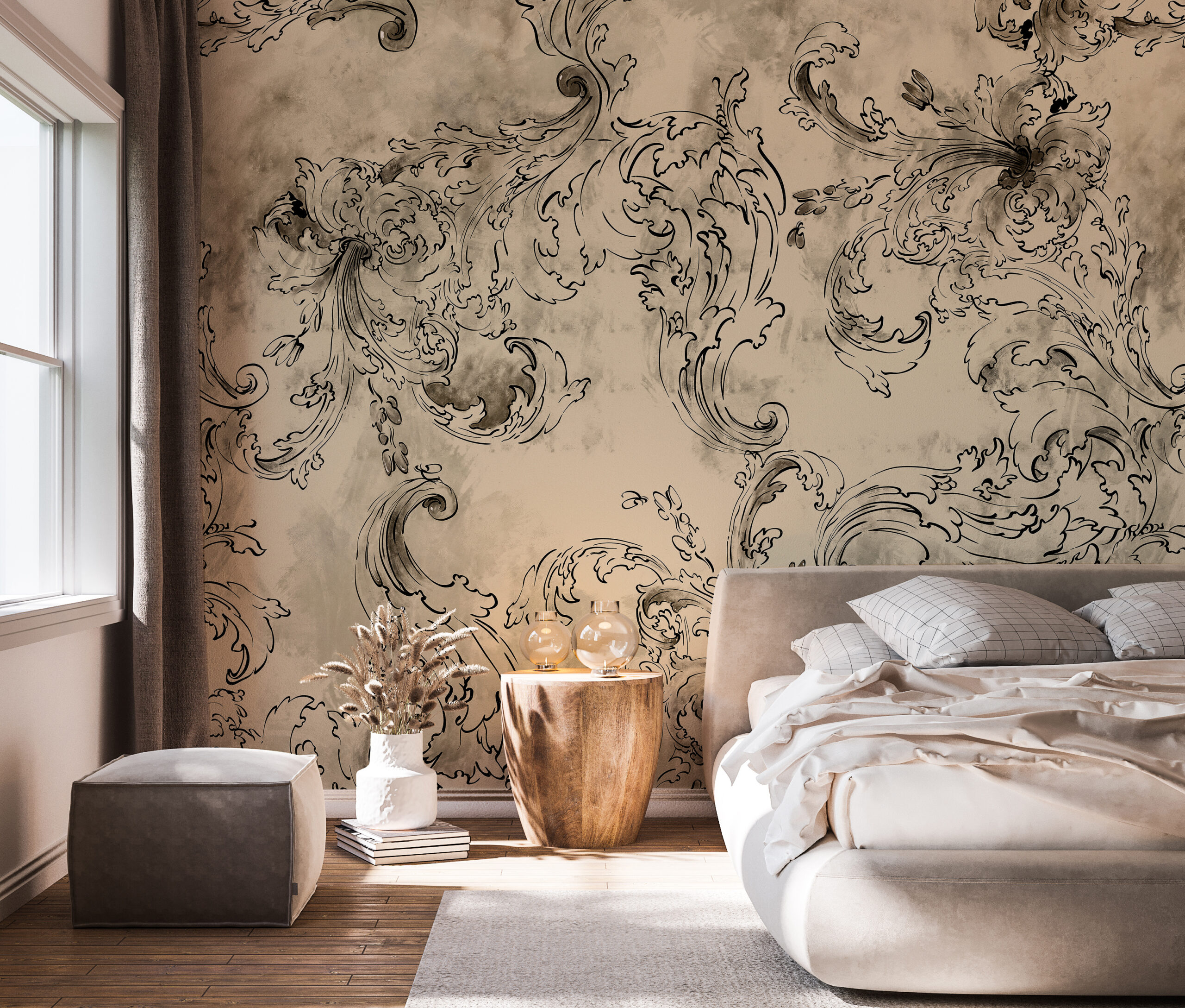 Fotobehang Shabby Chic schets
