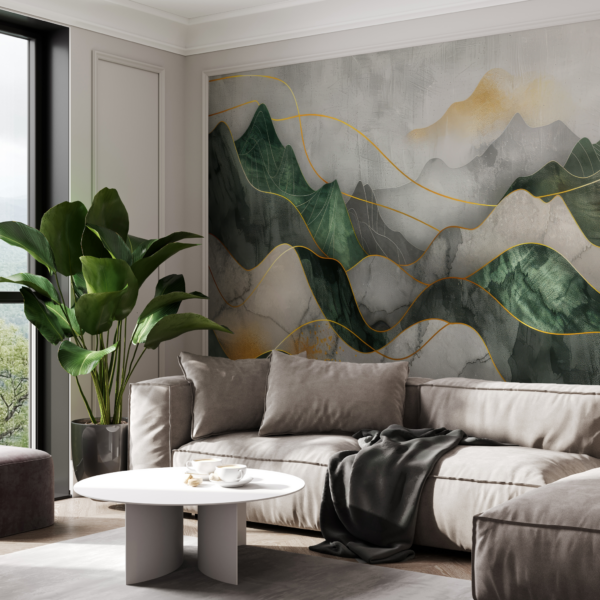 Fotobehang Bergen en Goud