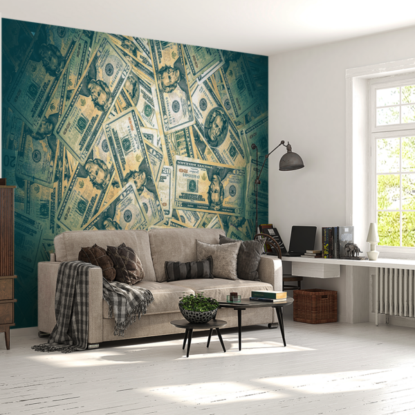 Fotobehang Een stapel Amerikaanse bankbiljetten