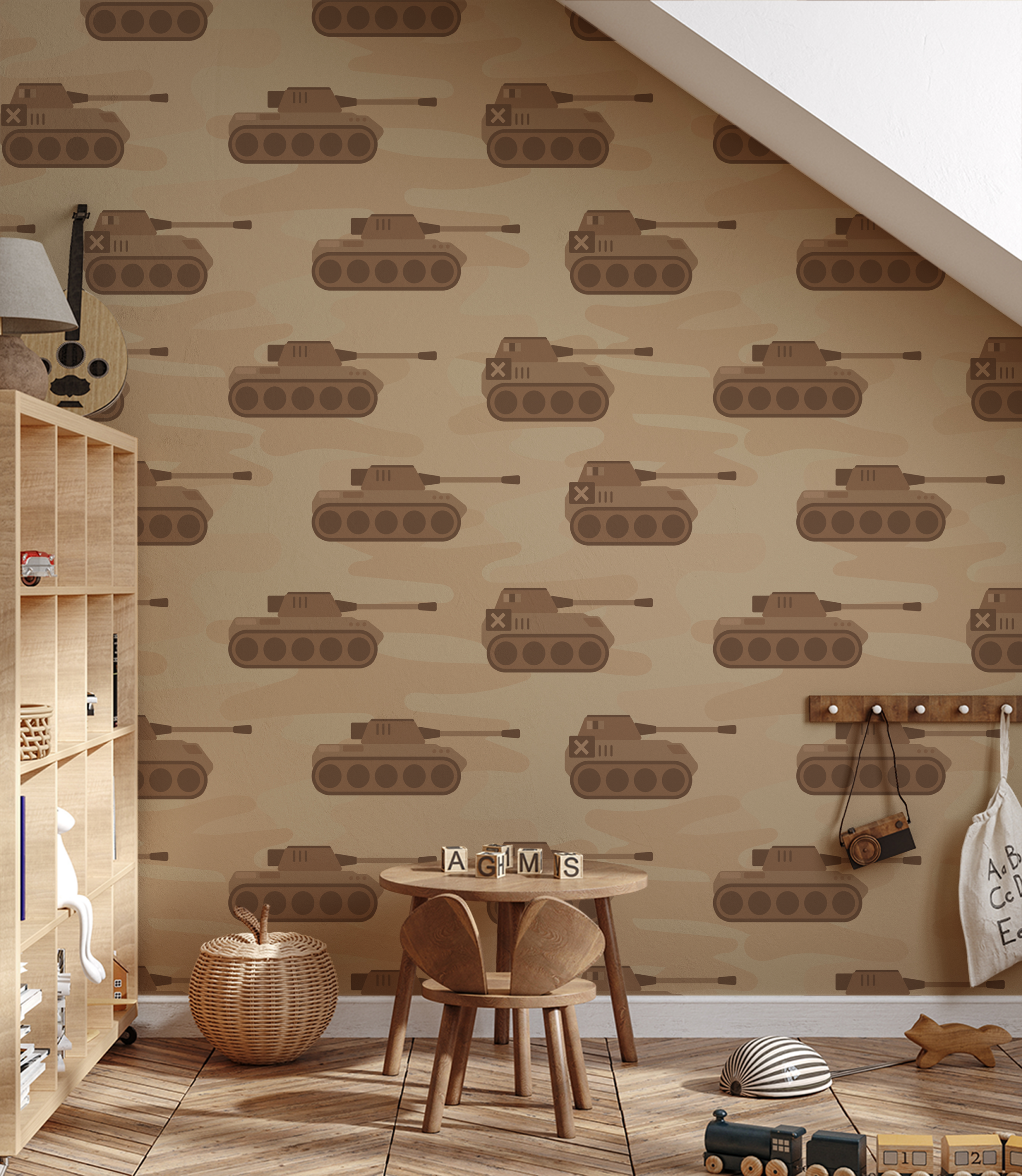 Fotobehang Beige camouflagetanks