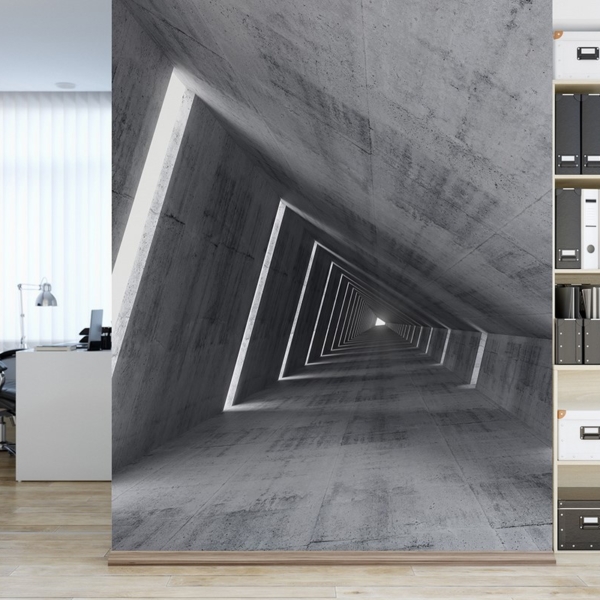 Fotobehang Betonnen corridor 3D