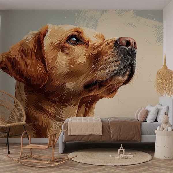 Fotobehang Trotse Labrador
