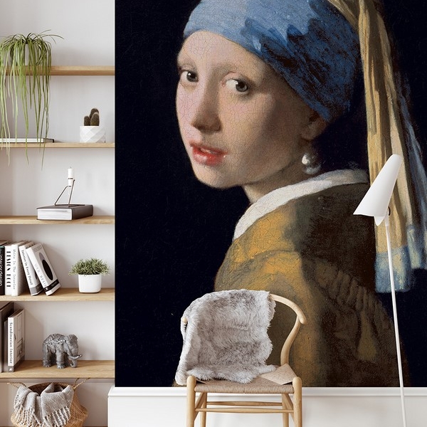 Fotobehang Meisje met een pareloorbellen