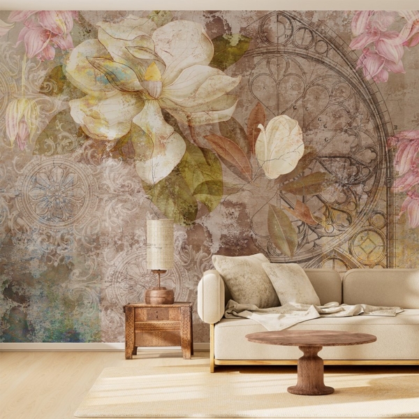 Fotobehang Vintage Magnolias