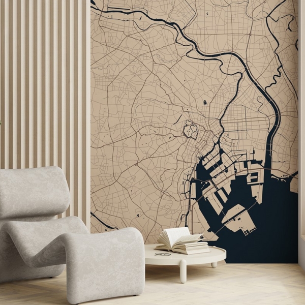 Fotobehang Plattegrond van Tokio