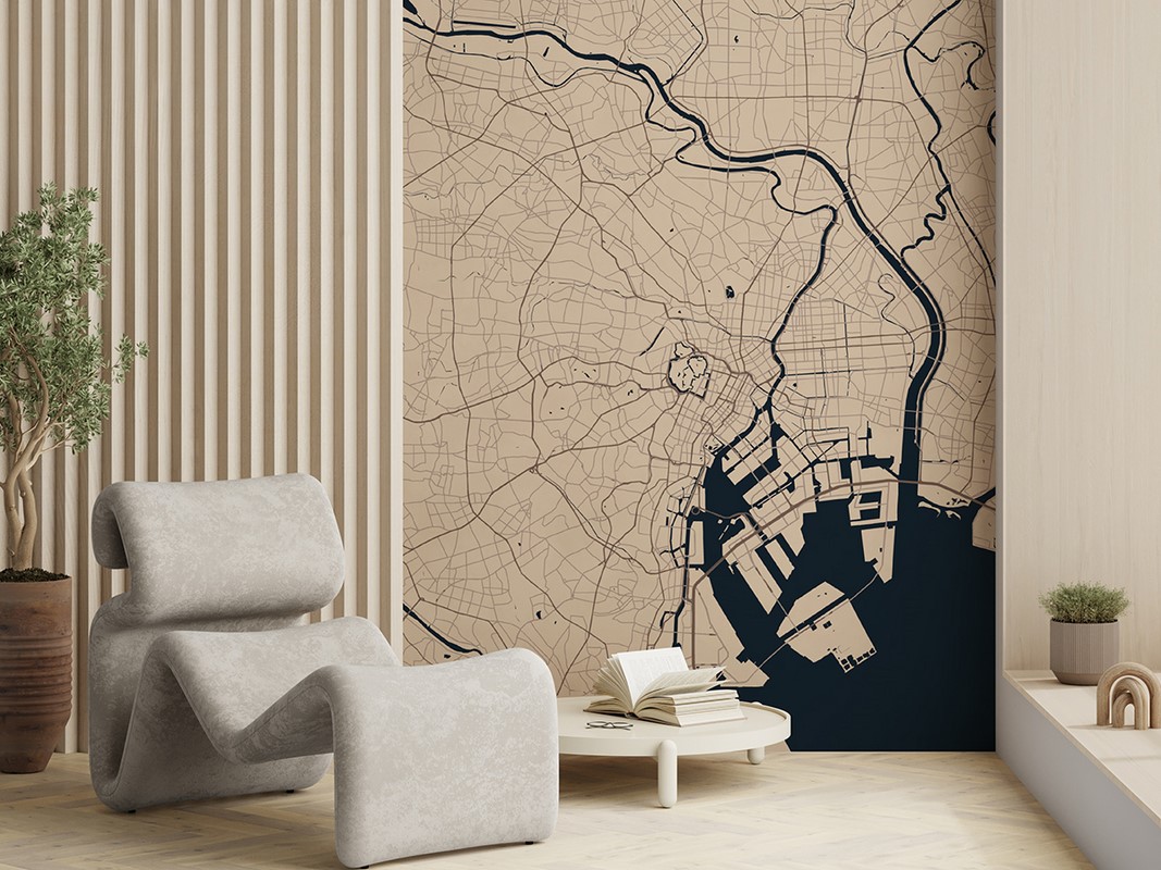 Fotobehang Plattegrond van Tokio