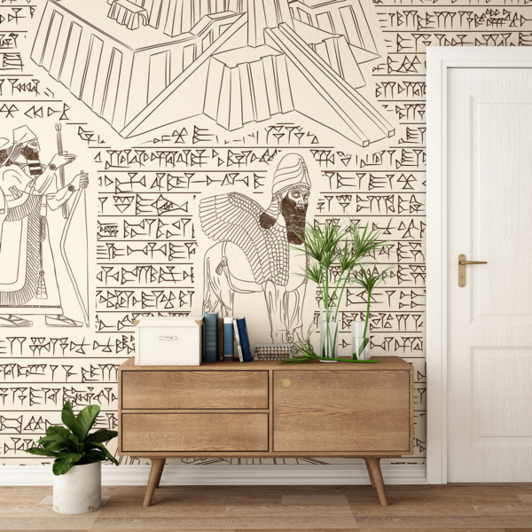 Fotobehang Mesopotamisch spijkerschriftpatroon