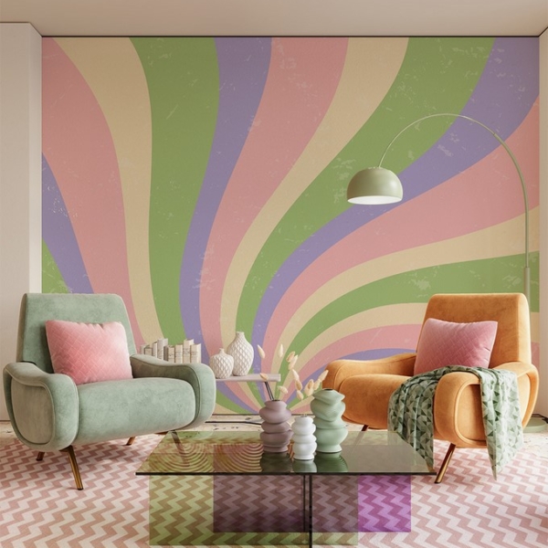 Fotobehang Pastelkleurige werveling
