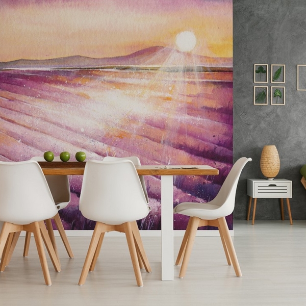 Fotobehang Lavendelveld