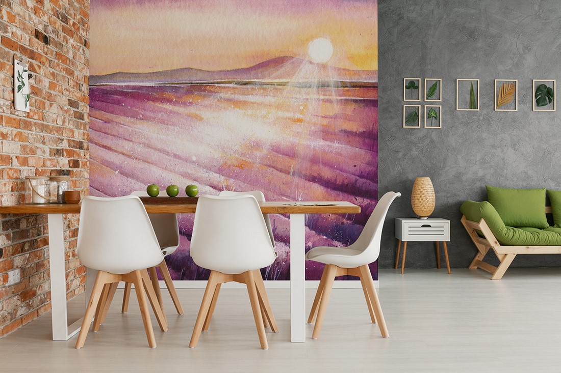 Fotobehang Lavendelveld
