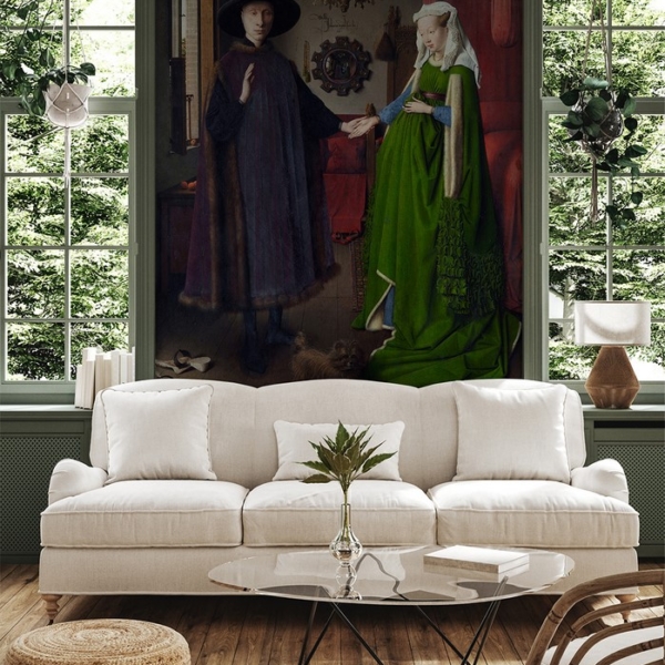 Fotobehang Portret van het echtpaar Arnolfini