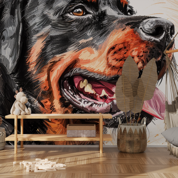 Fotobehang De machtige Rottweiler