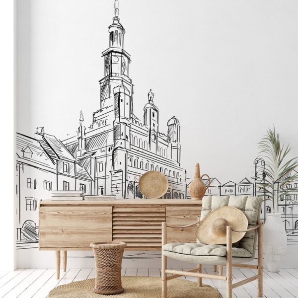 Fotobehang Oude stad van Poznań