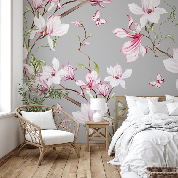 Fotobehang Romantische magnolia’s