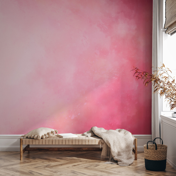 Fotobehang Roze aquarel ombre