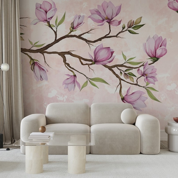 Fotobehang Roze magnolia’s
