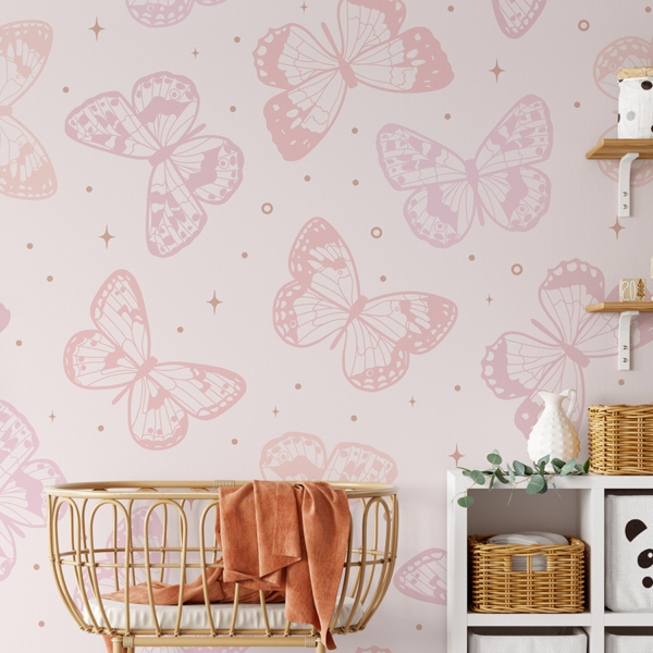 Fotobehang Roze vlinders