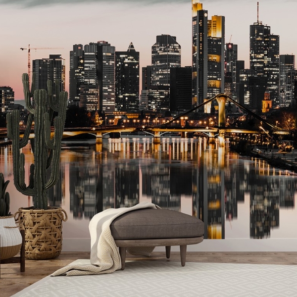 Fotobehang Skyline van Frankfurt