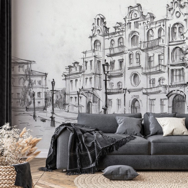 Fotobehang Oude Stadsstraat