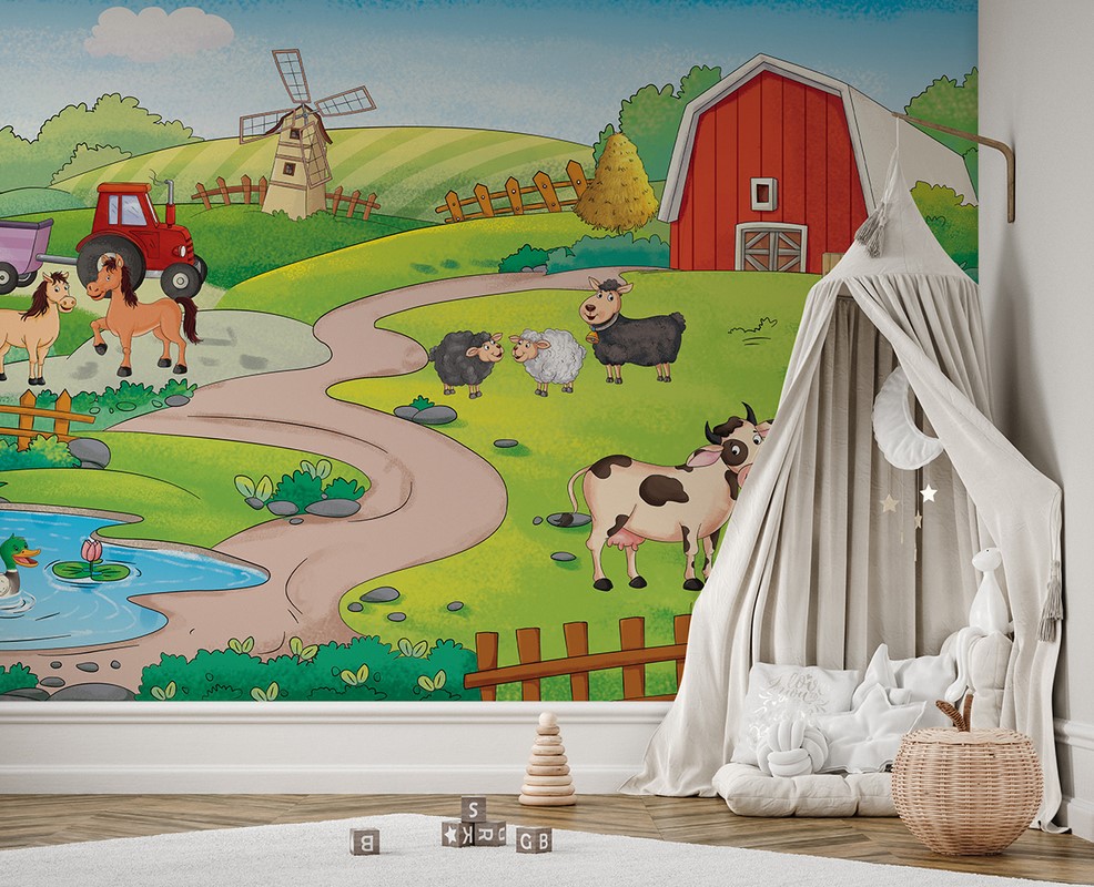 Fotobehang Gelukkige Boerderij