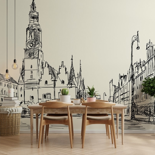 Fotobehang Wrocław in schets