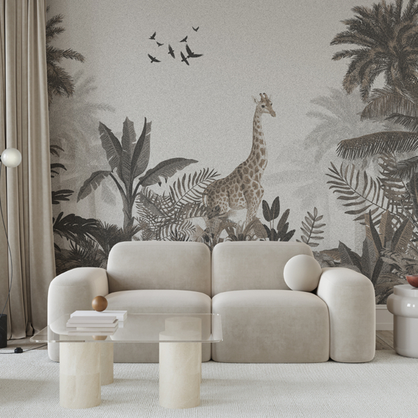 Fotobehang Giraffe in de tropische jungle