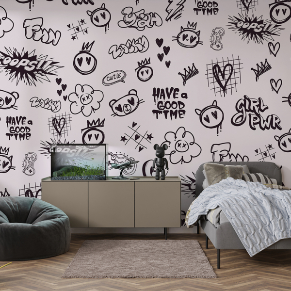 Fotobehang Graffiti voor meisjes, Girl Power