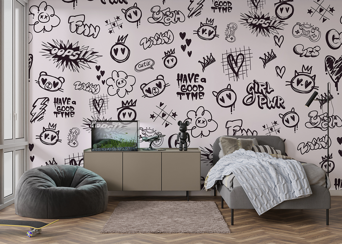 Fotobehang Graffiti voor meisjes, Girl Power