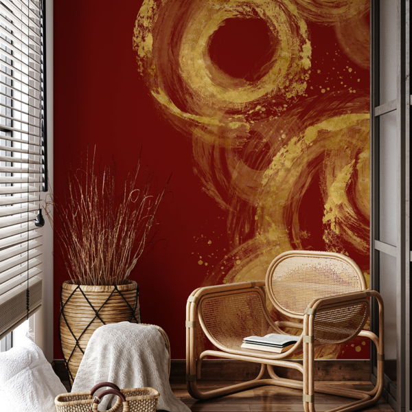 Fotobehang Bordeaux en goud
