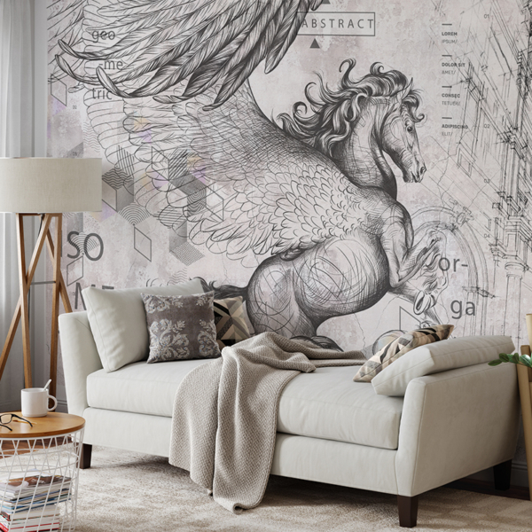 Fotobehang Pegasus – het gevleugelde paard